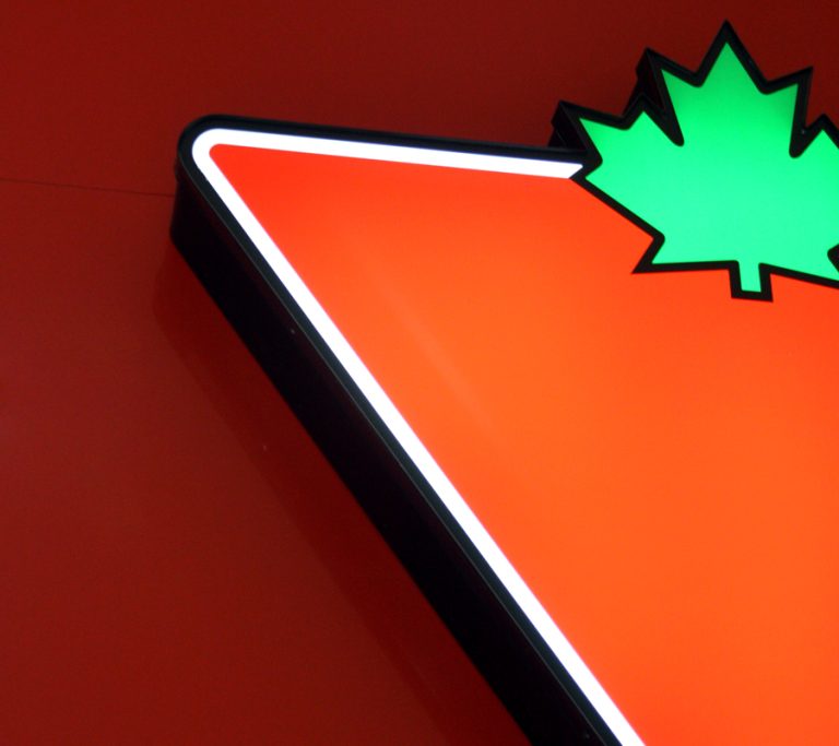 illuminated canadian tire sign